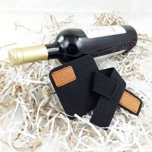 Weinmanschette Tropfenfänger Weinkragen Schal Tropfenfänger mit Untersetzer aus Filz Schwarz Bild 2