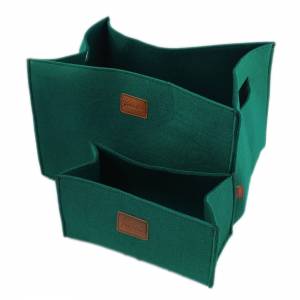3-er Set Große Box Filzbox Aufbewahrung Kiste aus Filz grün Bild 3