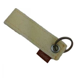 Schlüsselanhänger Schlüsselband Band aus Filz Ring Schlüsselring Anhänger für Schlüssel Creme Bild 1
