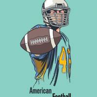 Top Wandtattoo American Football konturgeschnitten in 6 Größen ab 25 cm B x 50 cm H Bild 2