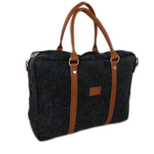 Edle Handtasche Dokumententasche Aktentasche Handtasche für MacBook 13,3" Laptop-Tasche Herren Damen mit Leder-Appli