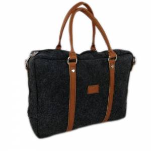 Edle Handtasche Dokumententasche Aktentasche Handtasche für MacBook 13,3" Laptop-Tasche Herren Damen mit Leder-Appli Bild 1