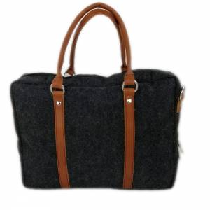 Edle Handtasche Dokumententasche Aktentasche Handtasche für MacBook 13,3" Laptop-Tasche Herren Damen mit Leder-Appli Bild 2