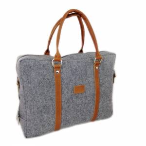 Edle Handtasche Dokumententasche Aktentasche Handtasche für MacBook 13,3" Laptop-Tasche Herren Damen mit Leder-Appli Bild 6