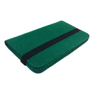 5.2 - 6.4" Bookstyle Organizer Tasche für Smartphone Tasche aus Filz Grün dunkel Bild 1