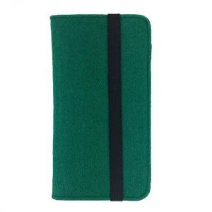 5.2 - 6.4" Bookstyle Organizer Tasche für Smartphone Tasche aus Filz Grün dunkel Bild 2