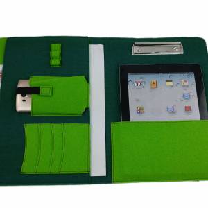 DIN A4 Tasche Hülle Schutzhülle für Tablet Organizer Büro Schule eBook grün Bild 3