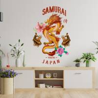 Hochwertiges Super Wandtattoo Samurai konturgeschnitten in 5 Größen ab 30 cm B x 50 cm H Bild 1