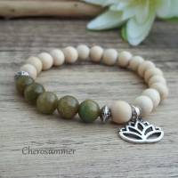 Yoga Armband Holz Jade Lotus Whitewood Grün Bild 1