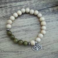 Yoga Armband Holz Jade Lotus Whitewood Grün Bild 3