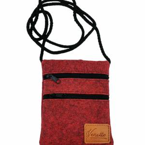 Brusttasche Reisetasche Filtasche Geldbeutel Geldtasche aus Filz Rot Bild 1
