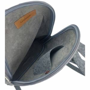Venetto Mini Rucksack Tasche aus Filz Filzrucksack klein unisex handgemacht grau Bild 4
