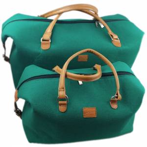 2-er Set Reisetasche Handtasche Einkaufstasche Hadgepäck-Tasche Flugzeug-Tasche grün Bild 1