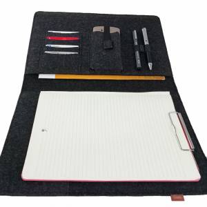 10,2 - 13,3 Zoll Hülle Organizer Tasche Schutzhülle für Laptop Notebook Tablet Buchhülle Etui aus Filz, Schwarz meliert Bild 2
