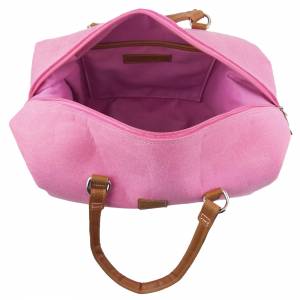 2-er Set Reisetasche Weekender Handtasche Handgepäck Tasche für Flug Flugzeug Urlaub Pink Rosa Bild 3