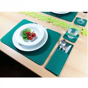 2-er Platzset Untersetzer Tischset Tischdekoration Platzmatten Tischmatten Bestecktaschen, Grün dunkel Bild 4