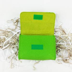 Täschchen Mini Hülle Tasche aus Filz für Zubehör und Accessoires Kulturtasche Kulturbeutel, Grün Bild 4