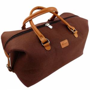 Handgepäck Tasche für Flugzeug Flugtasche Reisetasche Handtasche Tragetasche Filztasche, braun Bild 1