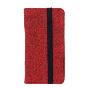 5.2 - 6.4" Bookstyle wallet case Tasche aus Filz  Hülle bBuchhülle Filztasche für Handy rot Bild 2