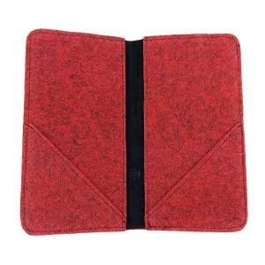 5.2 - 6.4" Bookstyle wallet case Tasche aus Filz  Hülle bBuchhülle Filztasche für Handy rot Bild 3