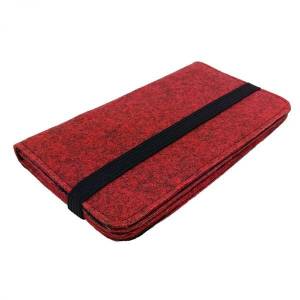 5.2 - 6.4" Bookstyle wallet case Tasche aus Filz  Hülle bBuchhülle Filztasche für Handy rot Bild 4