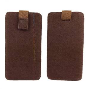 5 - 6,4 Zoll Universell Tasche Hülle Schutzhülle aus Filz für Smartphone Braun Bild 2