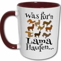 Lama Haufen Spruch Tasse, Lama Alpaka Liebhaber Geschenk, Lustige Sprüche Kaffeetasse Bild 1