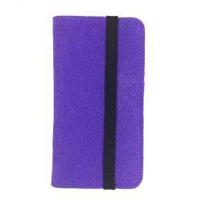 5.2 - 6.4" Bookstyle wallet case Tasche Hülle Schutzhülle Buchhülle für Handy aus Filz Violett Lila Bild 2