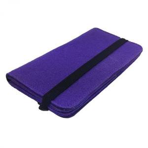 5.2 - 6.4" Bookstyle wallet case Tasche Hülle Schutzhülle Buchhülle für Handy aus Filz Violett Lila Bild 3