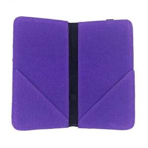 5.2 - 6.4" Bookstyle wallet case Tasche Hülle Schutzhülle Buchhülle für Handy aus Filz Violett Lila Bild 4