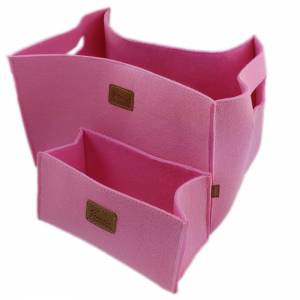 2-er Box Filzbox Aufbewahrungskiste Aufbewahrung Korb Kiste Filzkorb rosa Bild 1