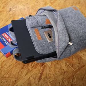 Rucksack Filzrucksack Filztasche Tasche aus Filz für 13 - 15 "  MacBook Laptop Notebook grau Bild 2