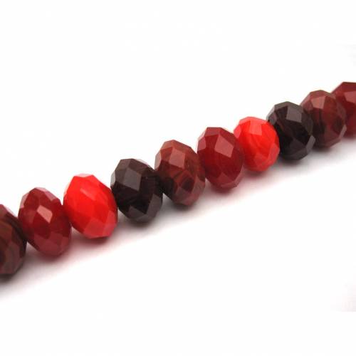 Perlenmix 9x12mm Schliffperlen Mix Indien - Rot Facettierte Perlen Schliffperlen Bunter Mix / made in India