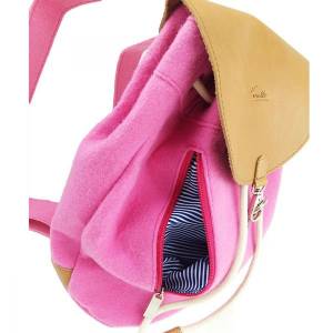 Designer Rucksack aus Leder und Filz Filzrucksack Filztasche Tasche unisex pink Bild 2