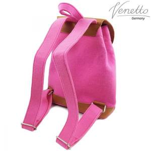 Designer Rucksack aus Leder und Filz Filzrucksack Filztasche Tasche unisex pink Bild 4