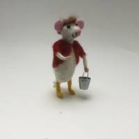 Mäusefigur Gärtner, Maus für Gartenfreunde, Mäuse gefilzt, Sammlerstück Maus, Geld witzig verschenken an Gartenliebhaber Bild 4