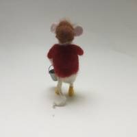 Mäusefigur Gärtner, Maus für Gartenfreunde, Mäuse gefilzt, Sammlerstück Maus, Geld witzig verschenken an Gartenliebhaber Bild 5