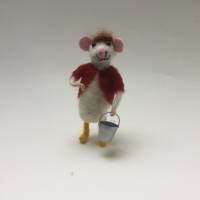 Mäusefigur Gärtner, Maus für Gartenfreunde, Mäuse gefilzt, Sammlerstück Maus, Geld witzig verschenken an Gartenliebhaber Bild 8
