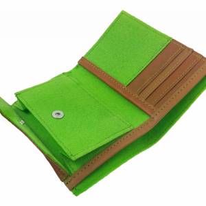 Portemonnaie Geldbörse Geldtasche aus Filz wallet grün hell Bild 4