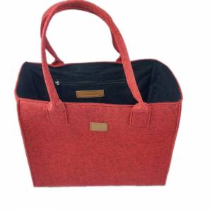 Shopper Damentasche Handtasche Tasche Rot Filz Bild 1