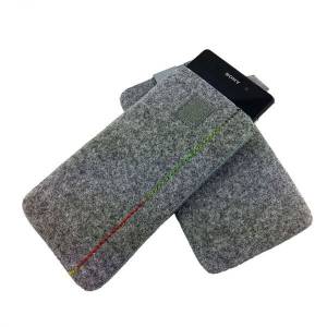 5 - 6,4" Handytasche Smartphone-Hülle Schutzhülle Filztasche Tasche aus Filz für Handy Grau Bild 1