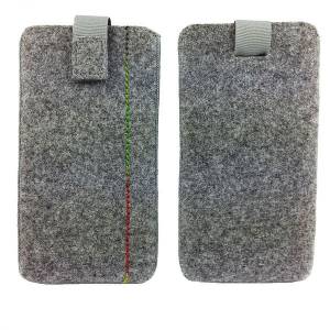 5 - 6,4" Handytasche Smartphone-Hülle Schutzhülle Filztasche Tasche aus Filz für Handy Grau Bild 2
