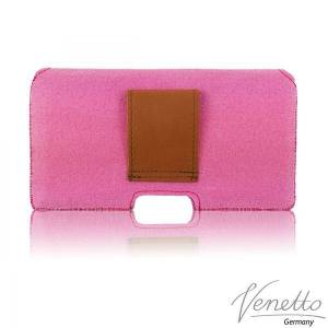 5.0 - 6.4" Horizontal Bauchtasche Gürteltasche Quertasche Tasche aus Filz Filztasche für Handy Pink Bild 2