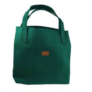 Shopper Damentasche Handtasche Einkaufstasche Filztasche Tasche Henkeltasche mit integrierter Geldbörse grün Bild 1