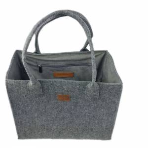 Tasche Shopper Damentasche Handtasche Handtasche Einkauf Einkaufstasche grau Bild 1