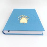 Notizbuch, Schutz-Engel, grau-blau, DIN A5, 150 Blatt, handgefertigt Hardcover Bild 2