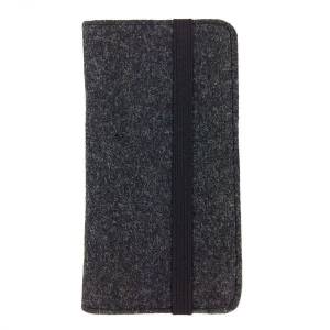 5.2 - 6.4" Bookstyle wallet case Tasche Hülle Buchhülle Filztasche Filzhülle Schutzhülle aus Filz für Handy Schwarz Bild 2
