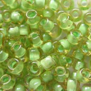 Toho Seed Beads 6/0 Inside Color Jonquil / Mint Julep Lined Bild 2