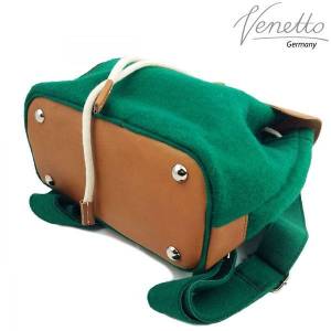 Filzrucksack Tasche Rucksack aus Filz und Leder Elementen sehr leicht backpack unisex Grün dunkel Bild 4