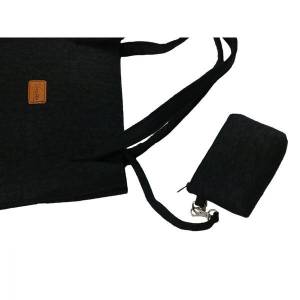 Shopper Damentasche Handtasche Einkaufstasche Tasche Henkeltasche Filztasche mit integrierter Geldbörse schwarz Bild 2